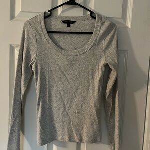 Gray Long Sleeve Top
